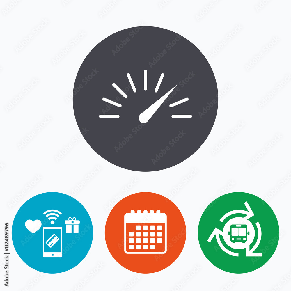 Tachometer sign icon. Revolution-counter symbol. Tachometer sign icon. Revolution-counter symbol.