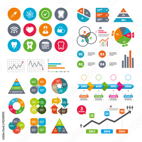 Tooth, dental care icons. Stomatology signs.