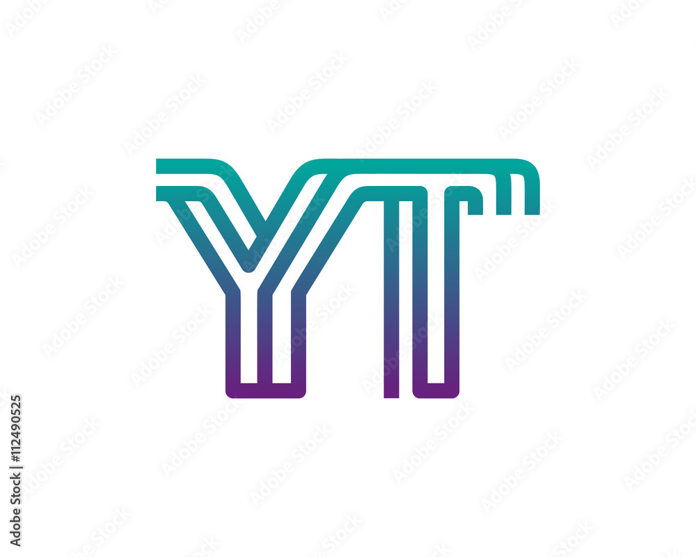 YT lines letter logo YT lines letter logo