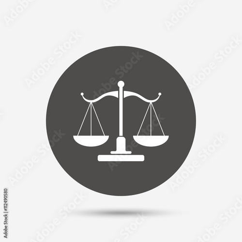 Scales of Justice sign icon. Court of law symbol