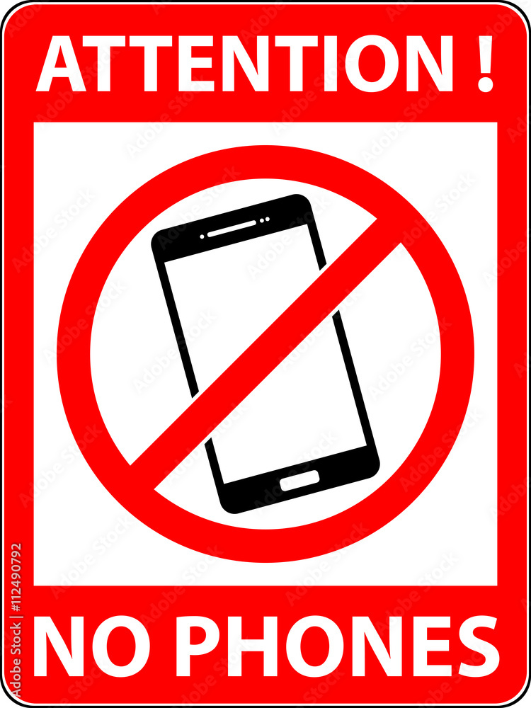 No phone, telephone, cellphone and smartphone prohibited symbol. Sign
