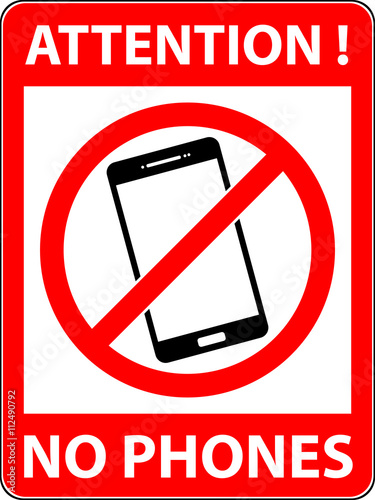 No phone, telephone, cellphone and smartphone prohibited symbol. Sign indicating the prohibition or rule. Warning and forbidden. Flat design. Vector illustration. Easy to use and edit. EPS10.