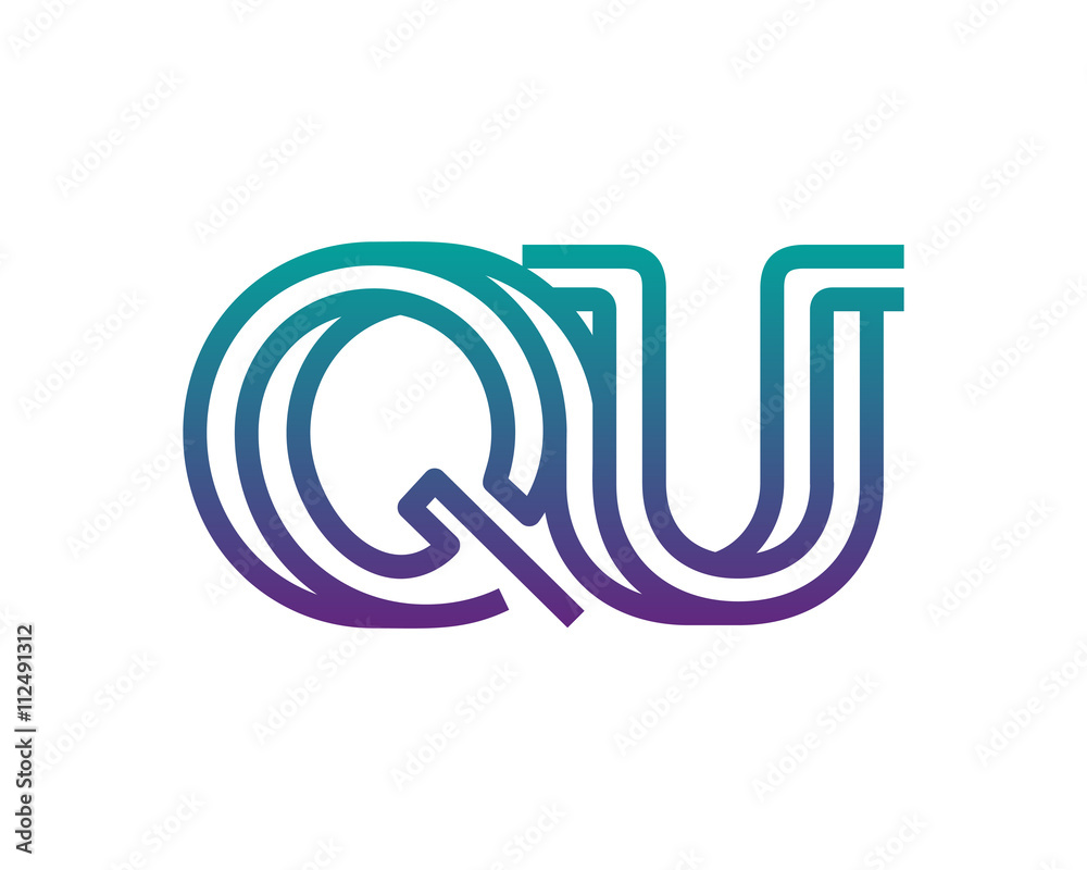 QU lines letter logo QU lines letter logo
