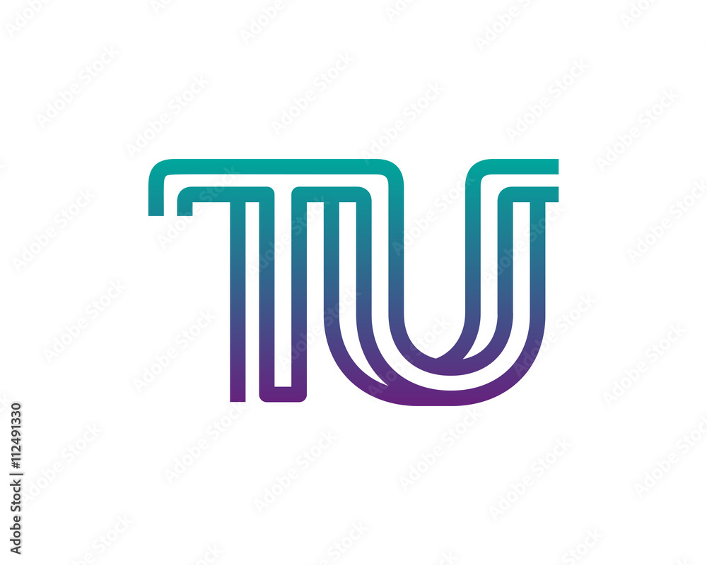TU lines letter logo TU lines letter logo