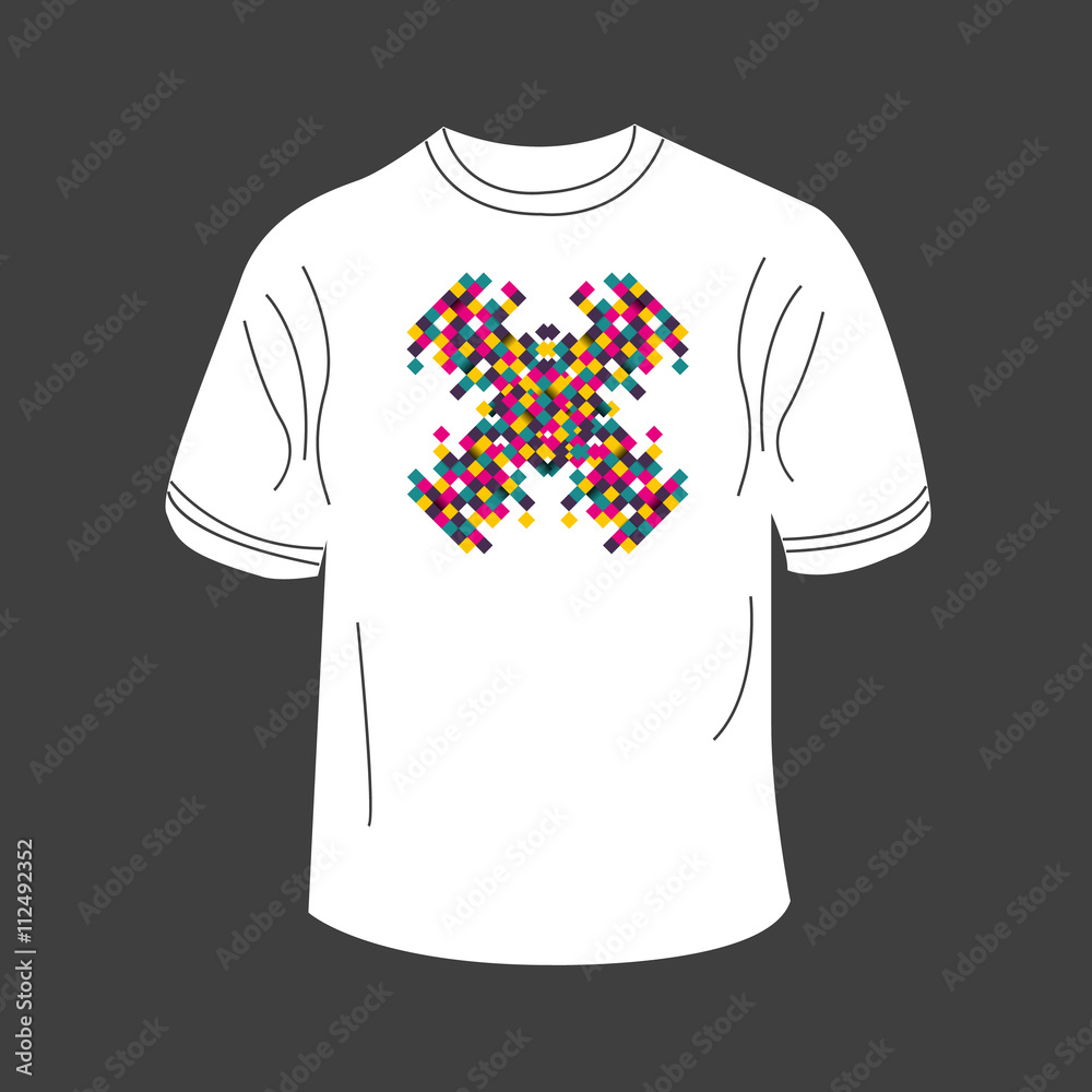 T-shirt design with abstract squares. Vector illustration T-shirt design with abstract squares. Vector illustration
