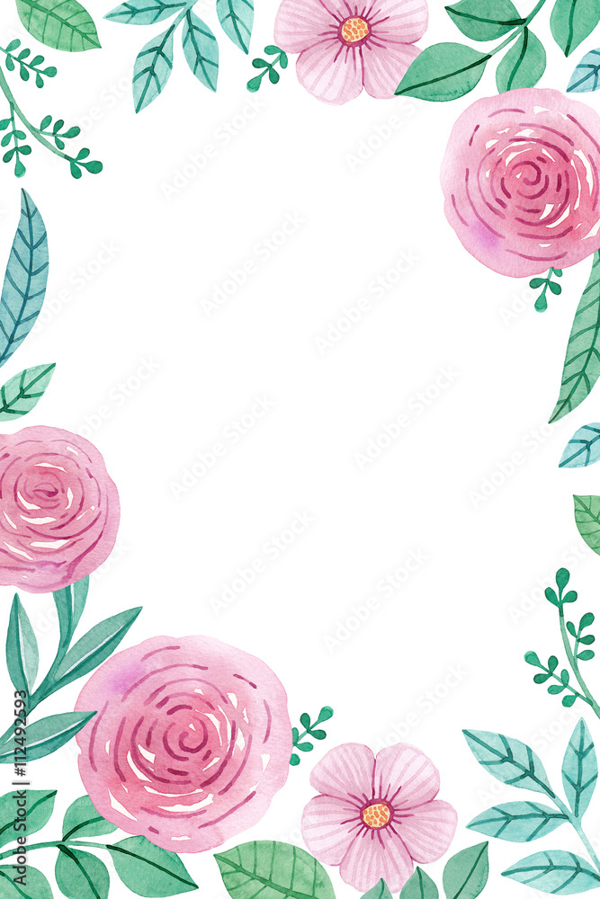 Watercolor floral background. Perfect for greeting cards or invi