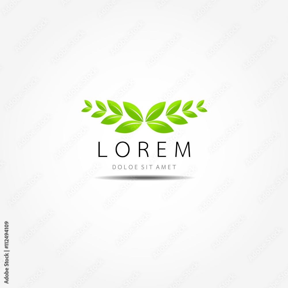 Natural logo design vector template on white background Natural logo design vector template on white background