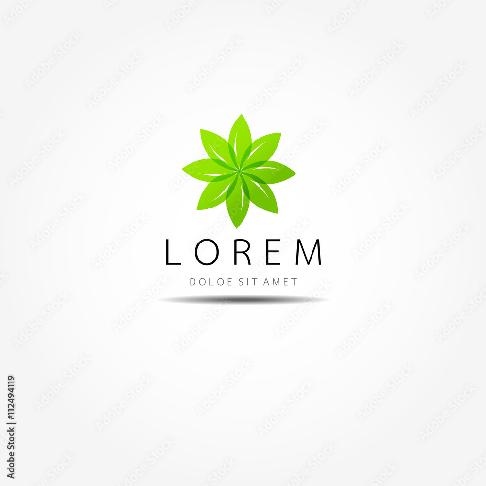 Natural logo design vector template on white background