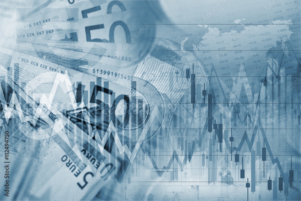 Obraz premium Forex Trading Blue Concept