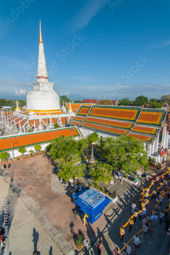 Top view of wat phra mahathat nakhon si thammarat