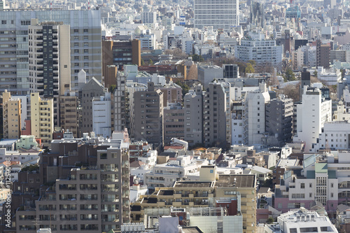 東京都市風景 俯瞰 マンションと戸建てが密集 イメージ 練馬区