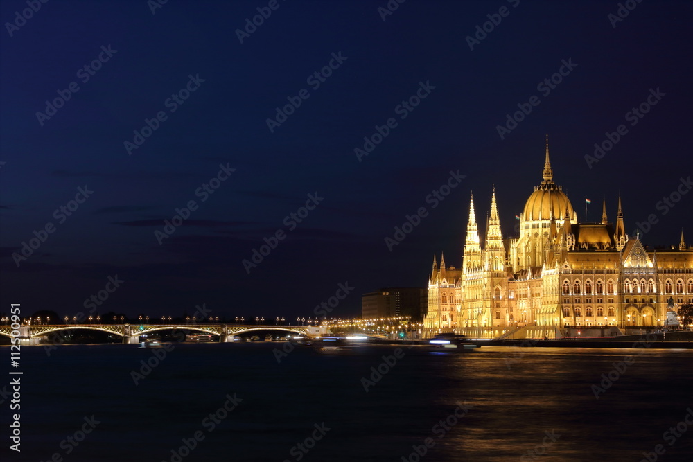 Hungarian Parliament Building and Margaret Bridge