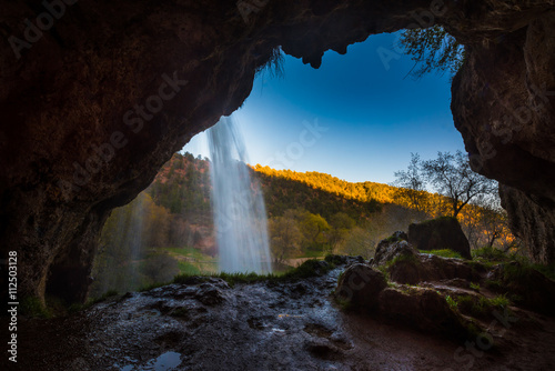 Rifle Falls Colorado behind the waterfall