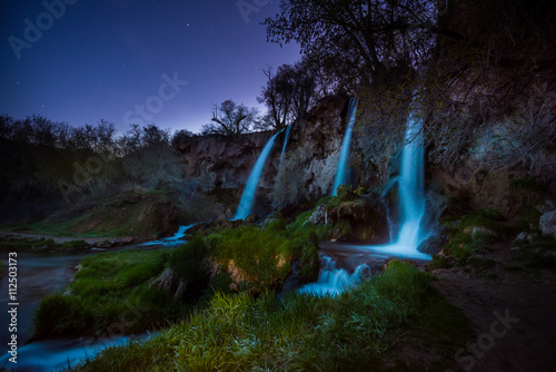  Rifle Falls at night Colorado Cascading triple waterfall