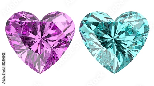Heart Diamond. 3D illustration. 3D CG. © DRN Studio