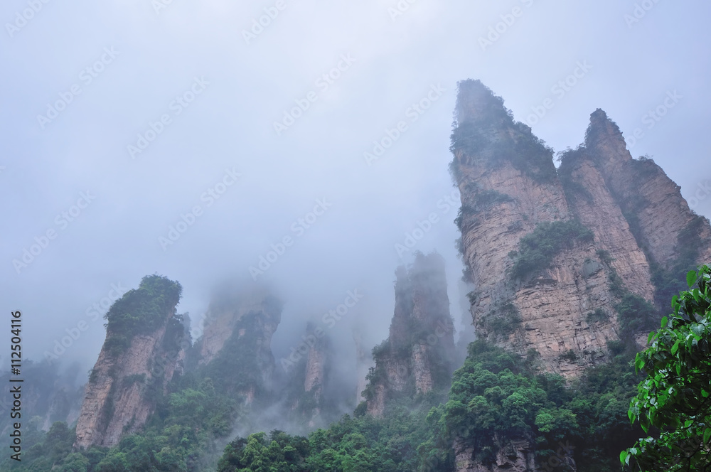 Wulingyuan in south-central China's Hunan Province,  UNESCO World Heritage Site