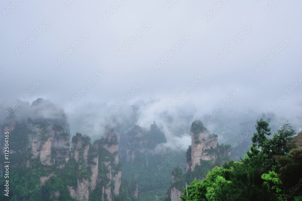 Wulingyuan in south-central China's Hunan Province,  UNESCO World Heritage Site