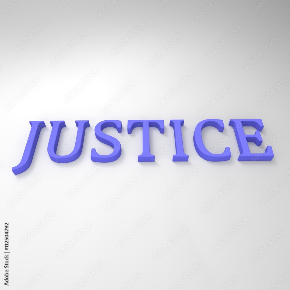 JUSTICE text. 3D illustration. 3D CG. Format 16:9 wide screen monitors. JUSTICE text. 3D illustration. 3D CG. Format 16:9 wide screen monitors.