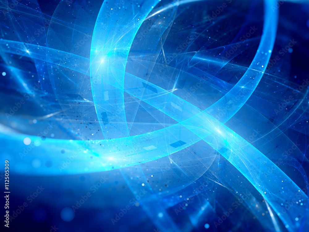 Fototapeta premium Blue glowing new technology stripes