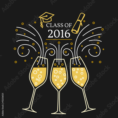 Class off greeting card . For web design and application interface, also useful for infographics. Vector illustration. Thin line icon