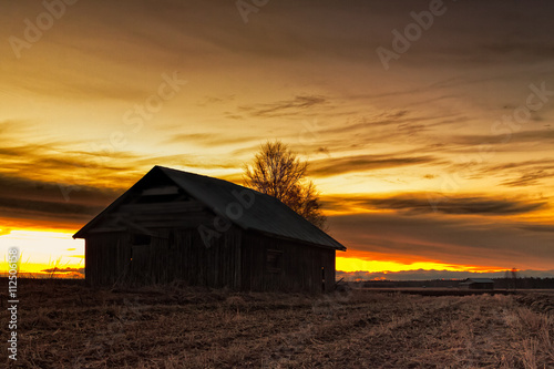 Silhouette Of An Old Barn House © k009034