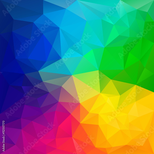 vector abstract irregular polygon background with a triangular pattern in color full rainbow spectrum colors