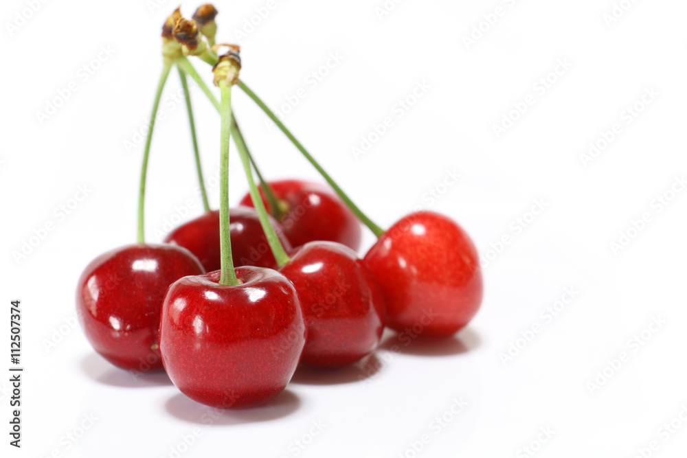 Japanese perfect ripe cherry in white Japanese perfect ripe cherry in white