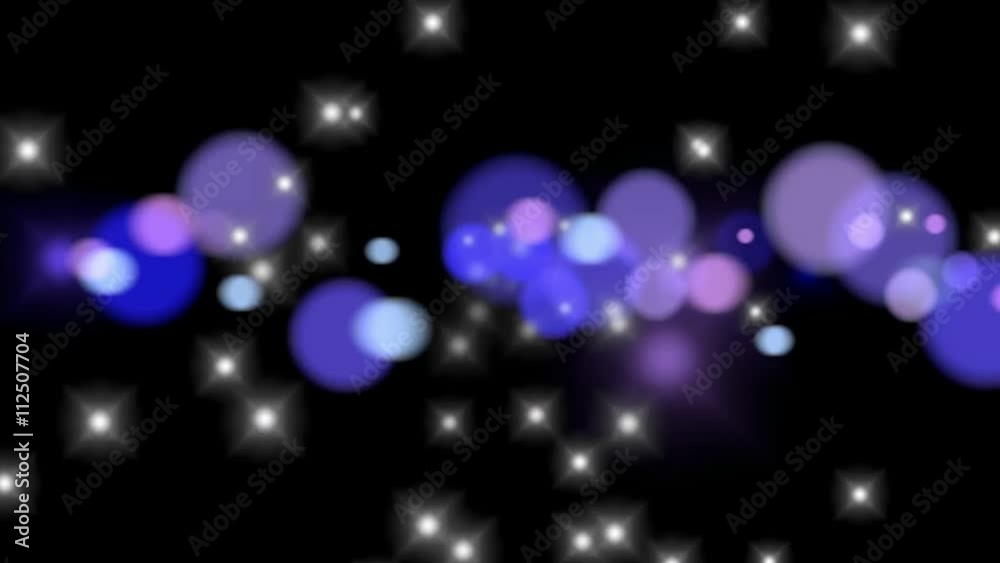 Blaues Bokeh mit Kreisen und Sternen