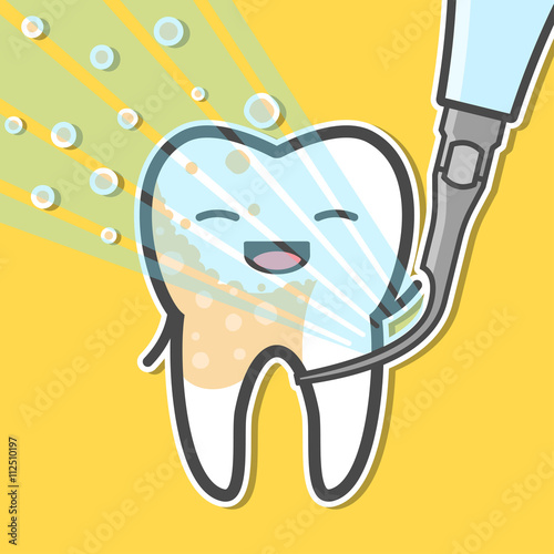 Ultrasonic scaler and tooth.