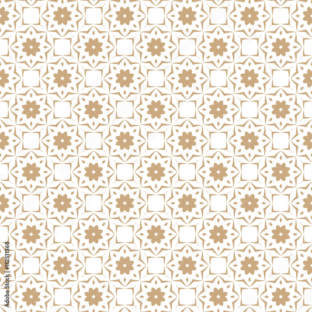 Seamless color pattern with abstract geometric design. Retro Wallpaper. Vintage seamless pattern. White and gold ornament.