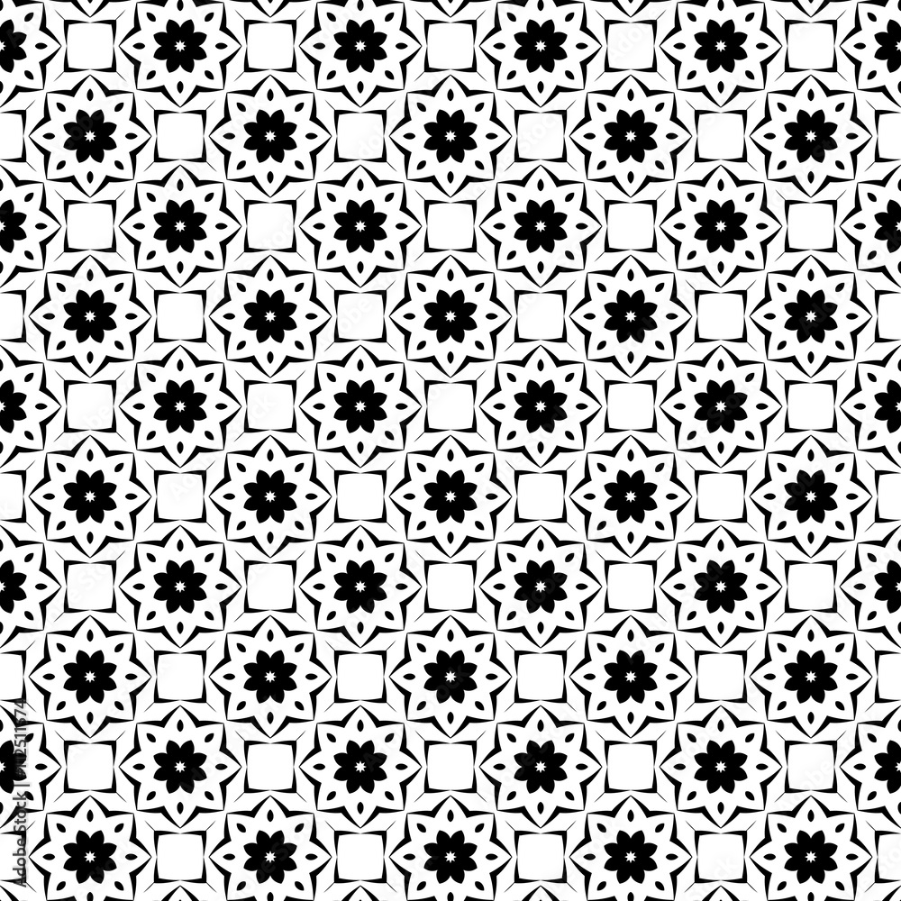 Seamless black and white pattern abstract geometric design.