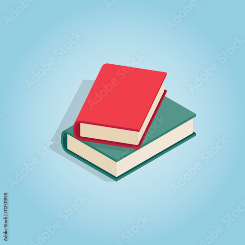 Two books icon, isometric 3d style