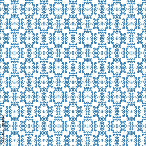 Wallpaper Mural Seamless color pattern with abstract geometric design. Retro Wallpaper. Vintage seamless pattern. White and blue ornament. Torontodigital.ca