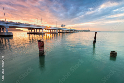 Sunrise in view of Penang Bridge, George Town, Penang Malaysia © keongdagreat