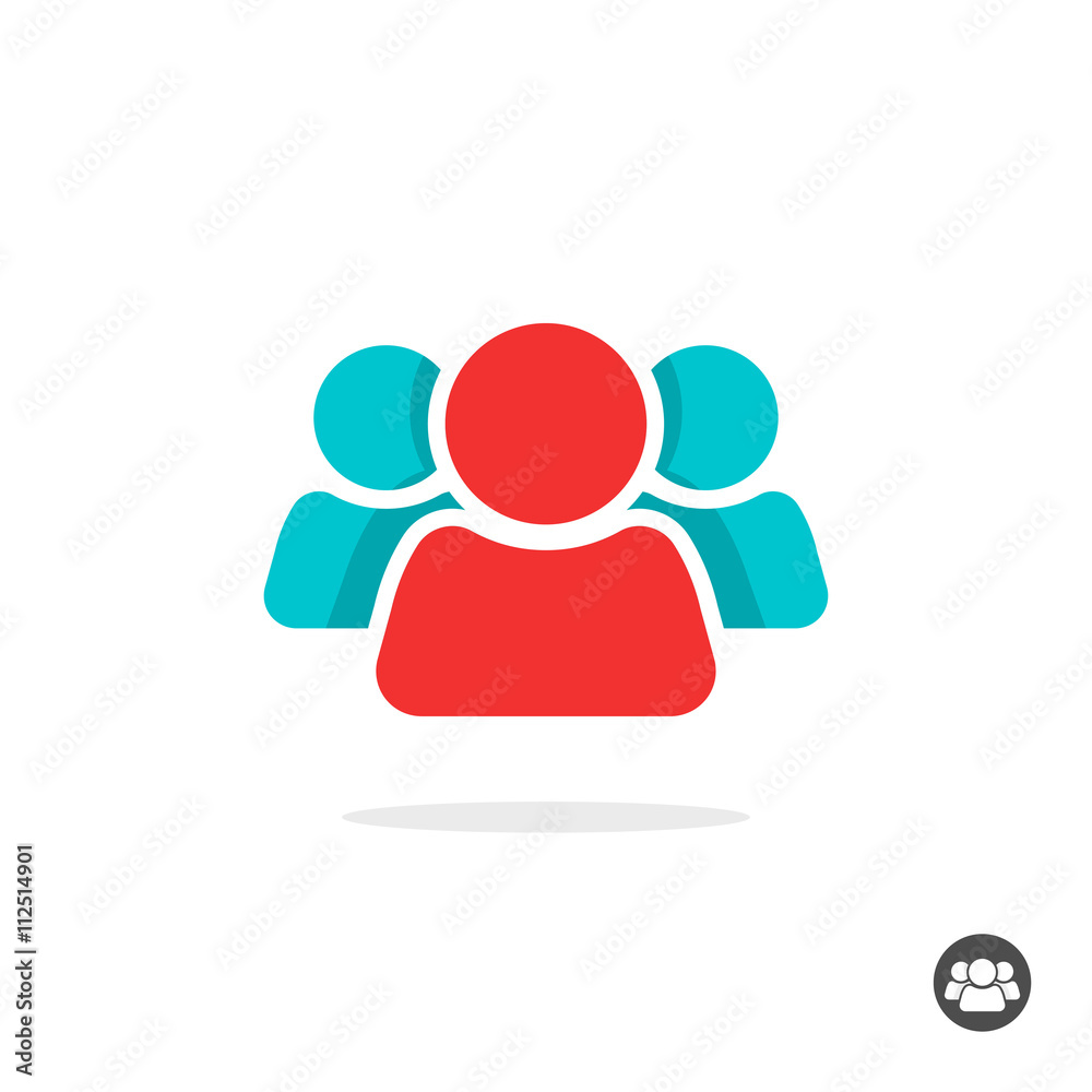 People icon vector isolated on white backgound, group of three people logo, leader symbol concept People icon vector isolated on white backgound, group of three people logo, leader symbol concept