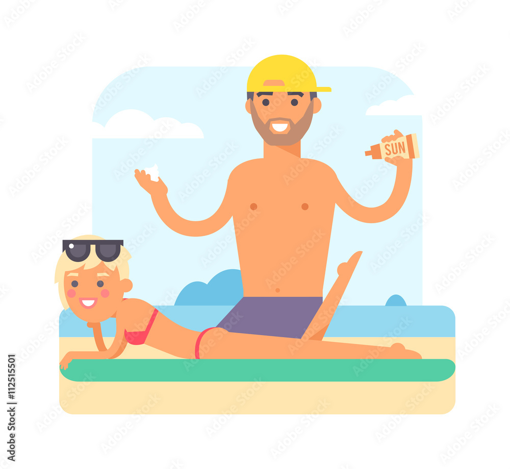 Obraz premium Male masseur vector illustration.