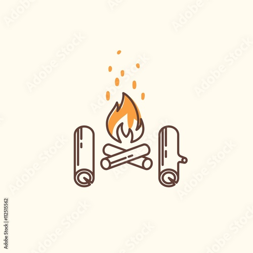 Campfire line icon. Campfire icon vector. Campfire icon web. Campfire icon logo. Campfire icon sign. Campfire icon design.