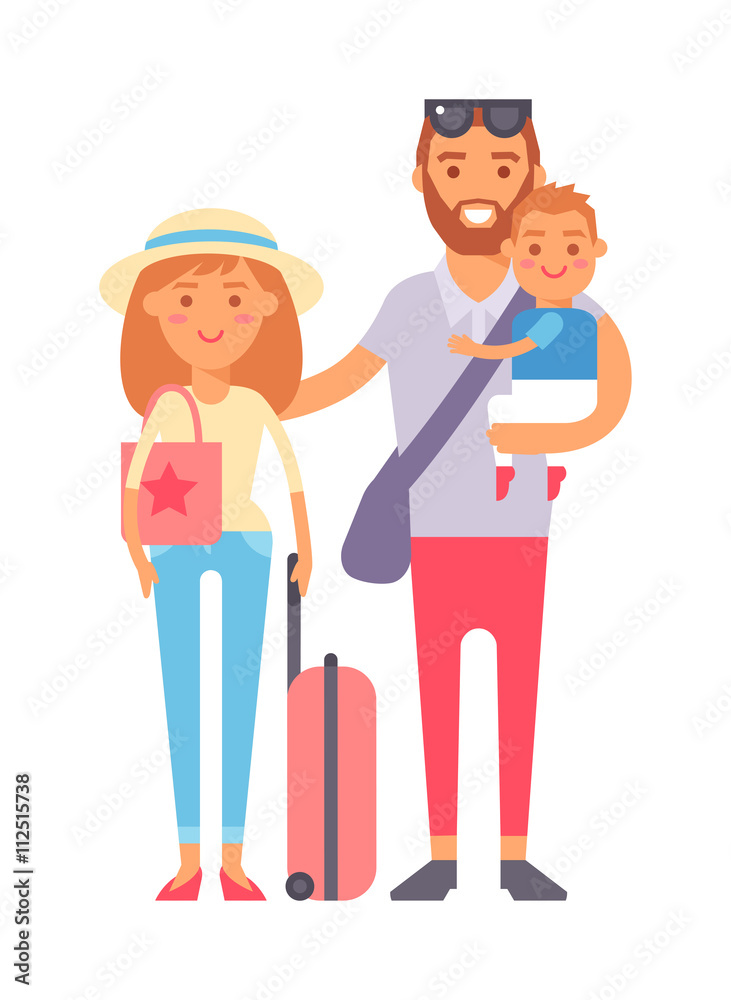 Vacation family vector illustration.