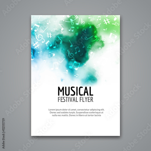 Colorful vector music festival concert template flyer Fototapeta