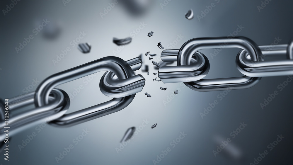 Breaking metal chain