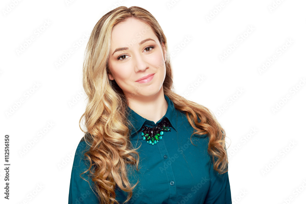 blonde woman smiling blonde woman smiling