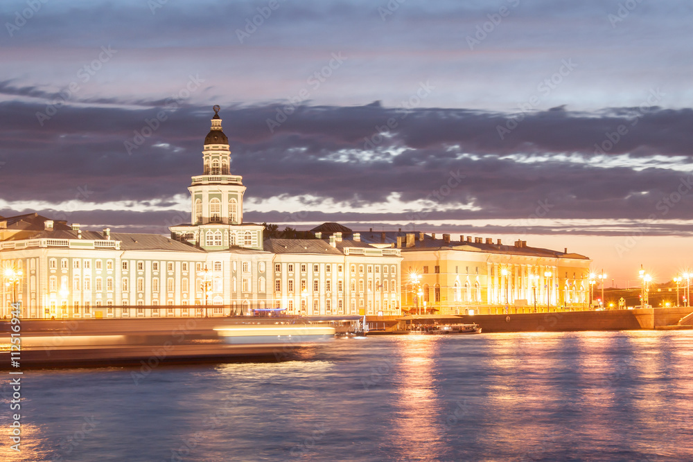 night view cabinet of curiosities in St. Petersburg