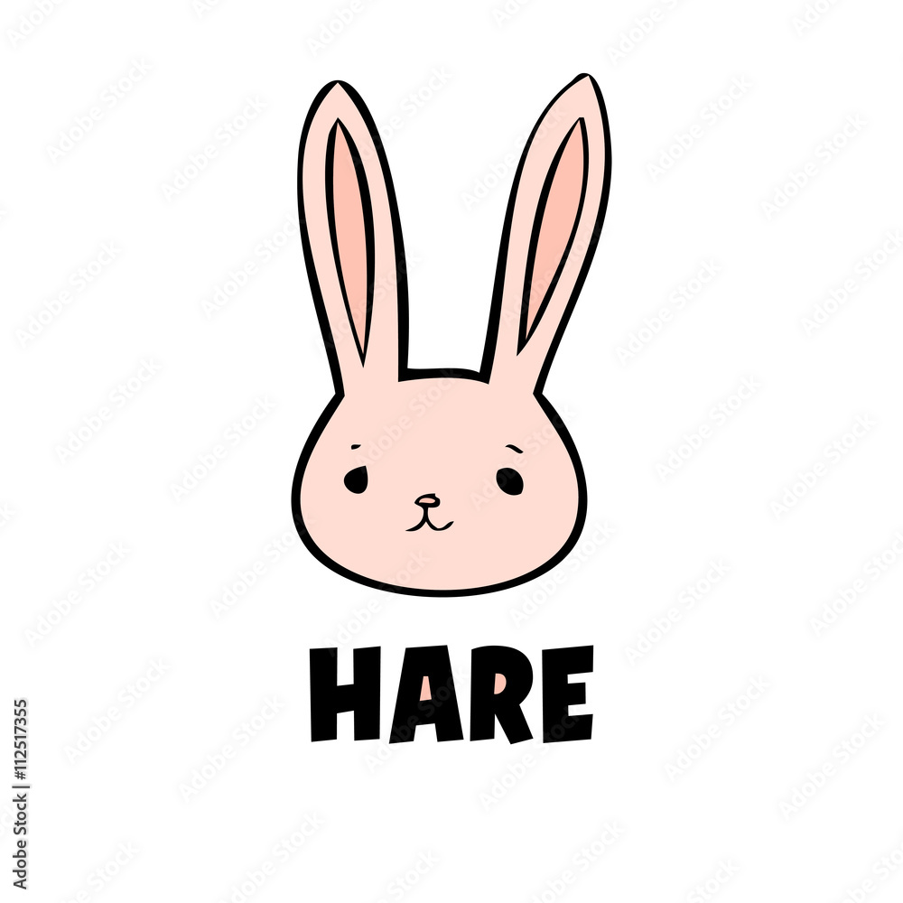Fototapeta premium Pink hare icon