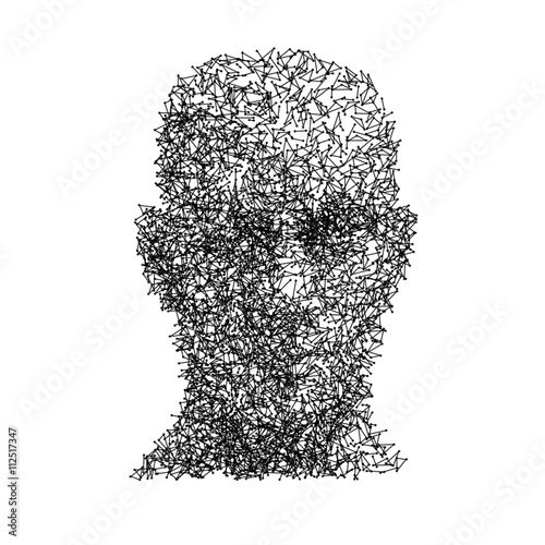 Vector head human face wireframe technology concept