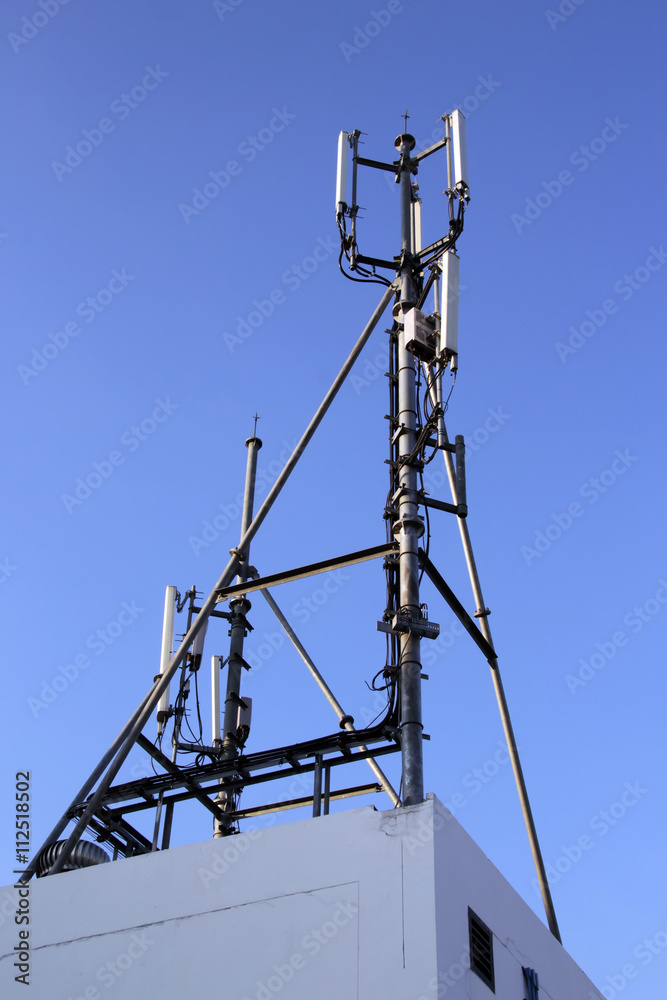 4G Cell site, Telecom radio tower or mobile phone base station 4G Cell site, Telecom radio tower or mobile phone base station