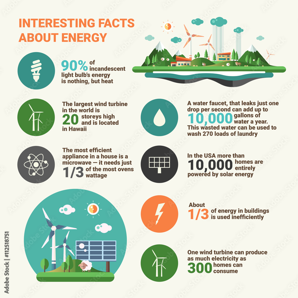 Ecology facts - infographics educational poster