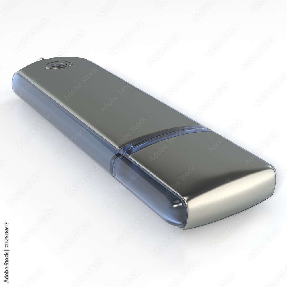 USB flash drive isolated on white background with shadow. 3D illustration USB flash drive isolated on white background with shadow. 3D illustration