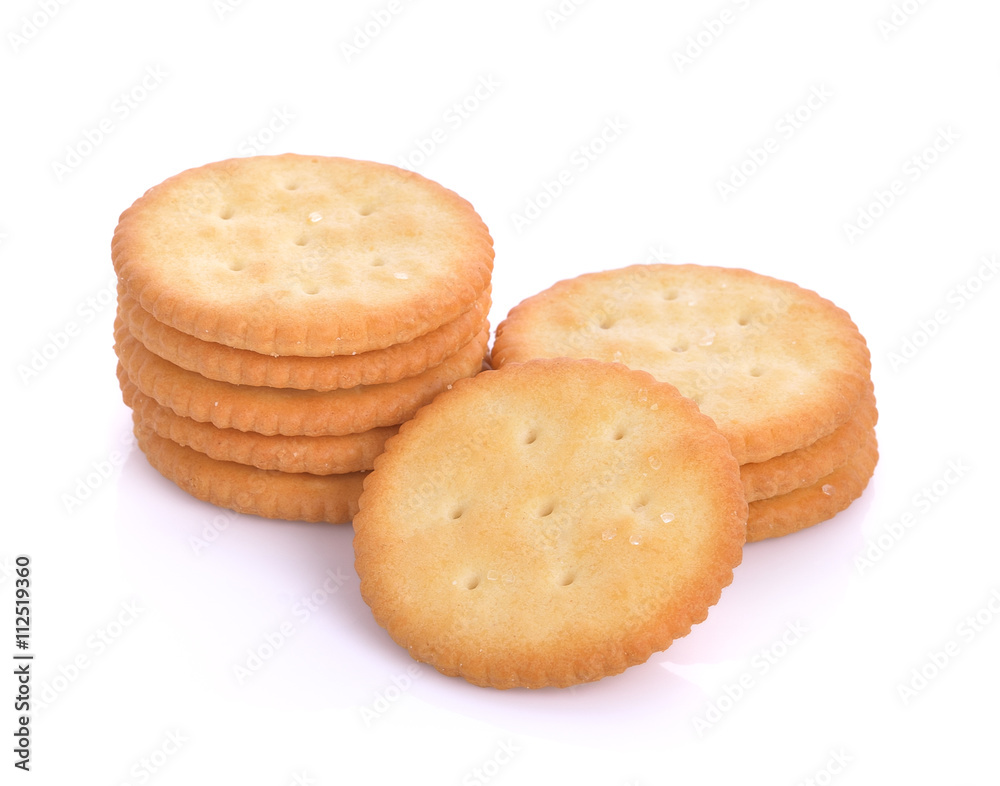 Cracker isolated on white background. Cracker isolated on white background.