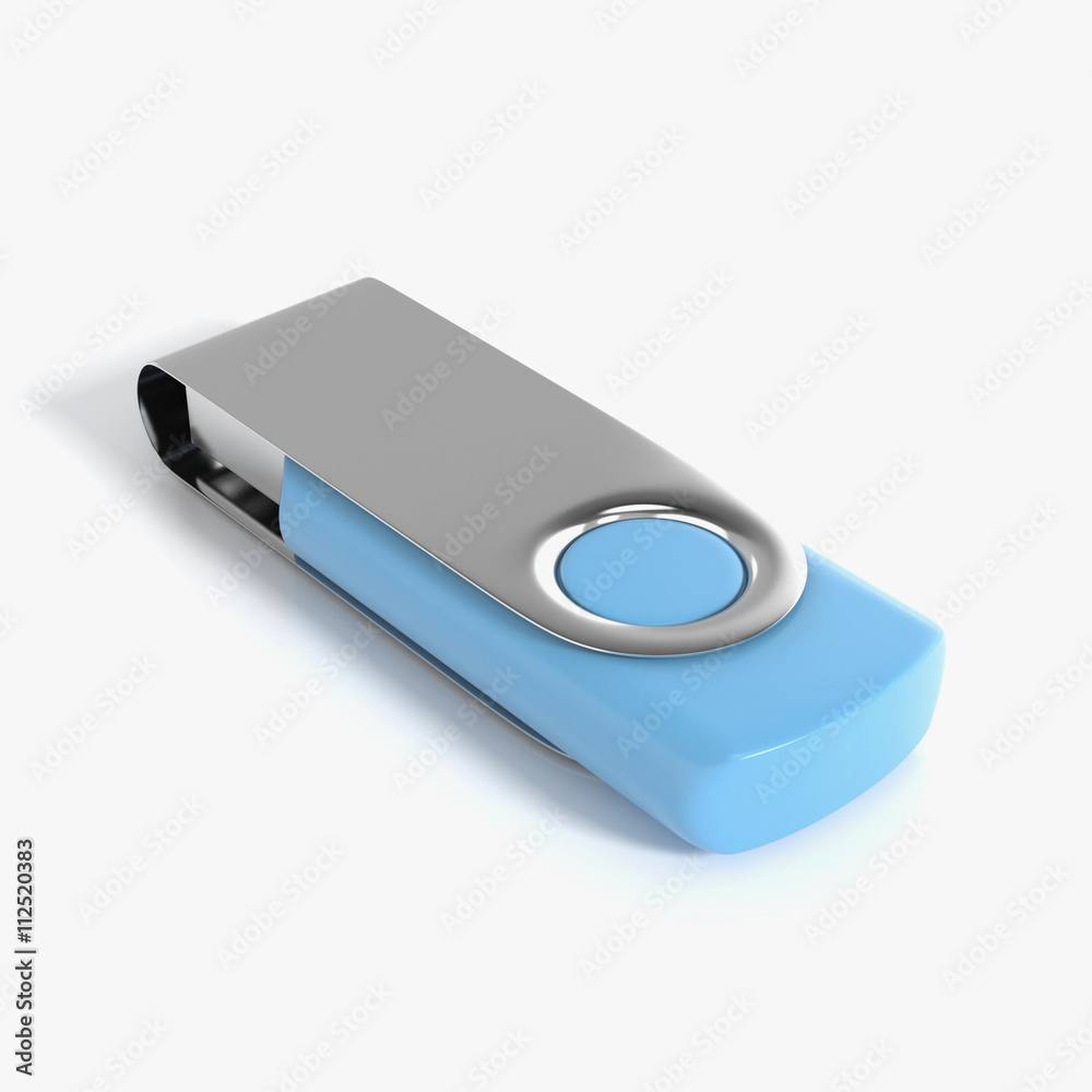 USB flash drive isolated on white background with shadow. 3D illustration USB flash drive isolated on white background with shadow. 3D illustration