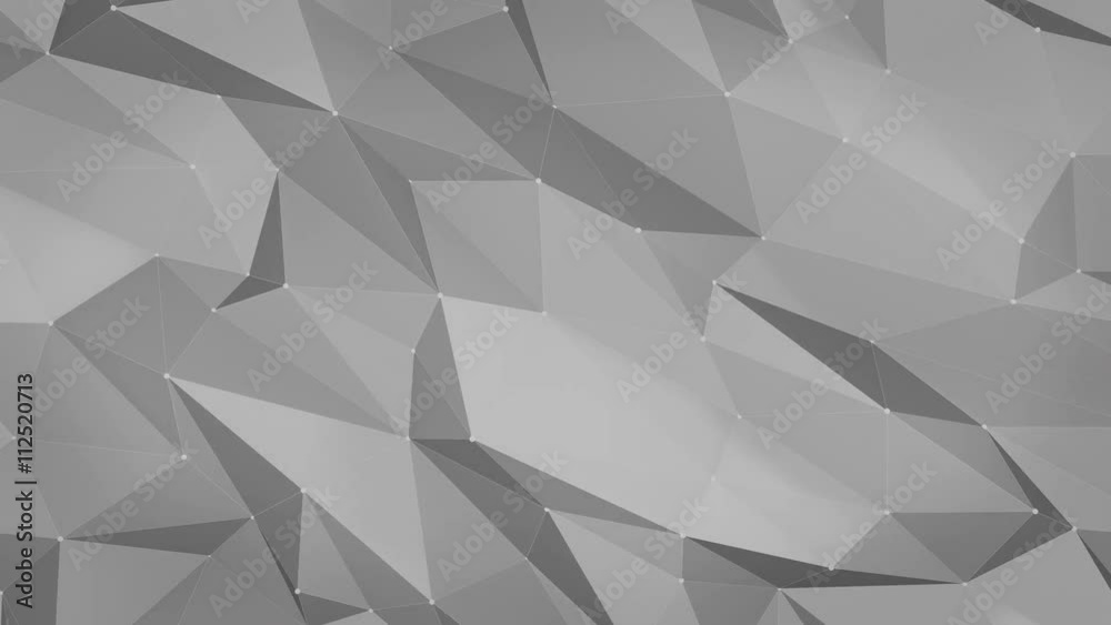 Grey low poly abstract background. 4K video background 3d animation.